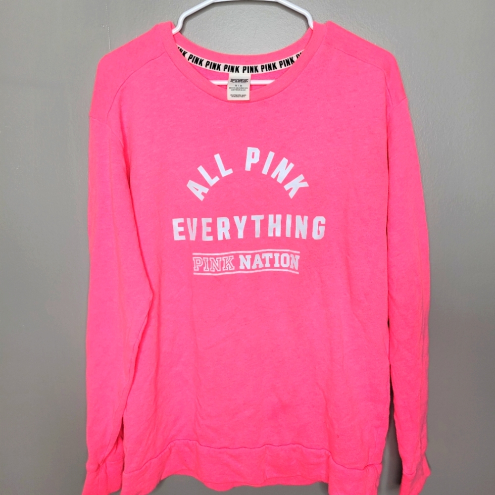 PINK Victoria Secret Hot Pink Crewneck Medium